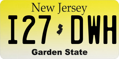 NJ license plate I27DWH