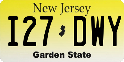 NJ license plate I27DWY