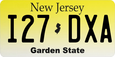 NJ license plate I27DXA