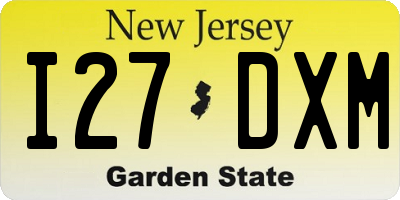 NJ license plate I27DXM