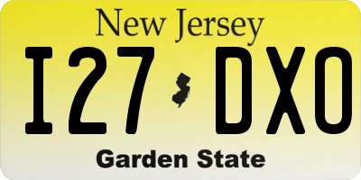NJ license plate I27DXO