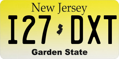 NJ license plate I27DXT