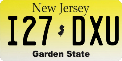NJ license plate I27DXU