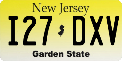 NJ license plate I27DXV