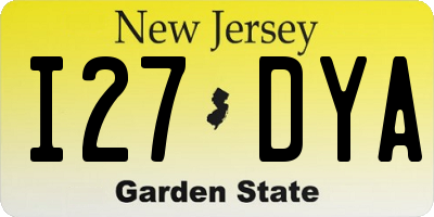 NJ license plate I27DYA