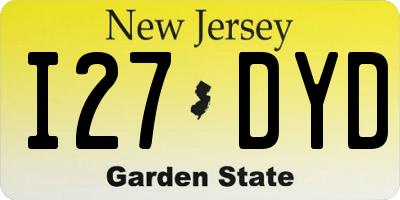 NJ license plate I27DYD