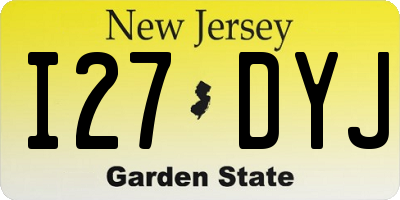 NJ license plate I27DYJ