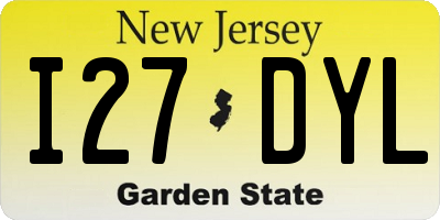 NJ license plate I27DYL
