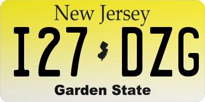 NJ license plate I27DZG