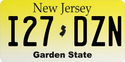 NJ license plate I27DZN