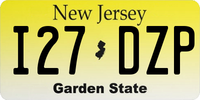 NJ license plate I27DZP