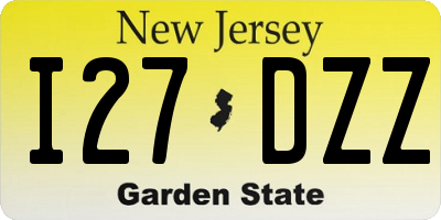 NJ license plate I27DZZ