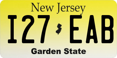 NJ license plate I27EAB