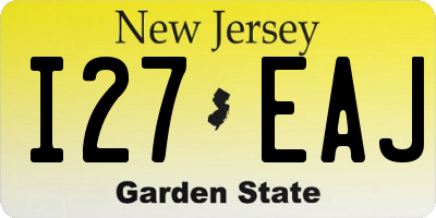 NJ license plate I27EAJ