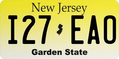 NJ license plate I27EAO