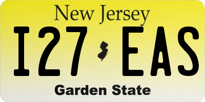 NJ license plate I27EAS
