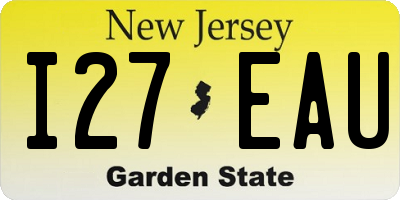 NJ license plate I27EAU