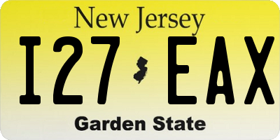 NJ license plate I27EAX