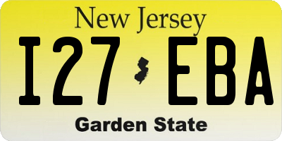 NJ license plate I27EBA