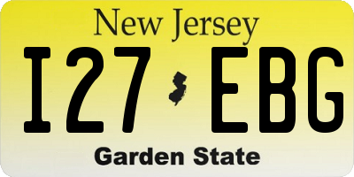 NJ license plate I27EBG