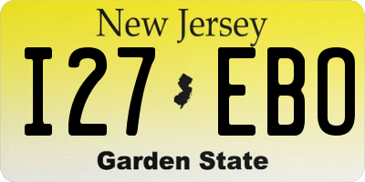 NJ license plate I27EBO