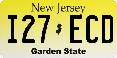 NJ license plate I27ECD