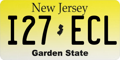 NJ license plate I27ECL