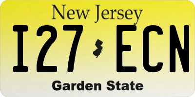 NJ license plate I27ECN