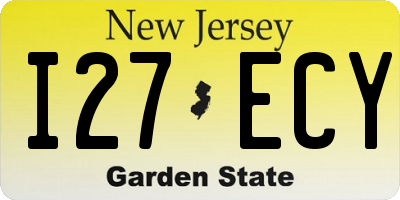 NJ license plate I27ECY