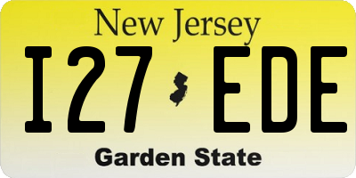 NJ license plate I27EDE