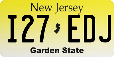 NJ license plate I27EDJ