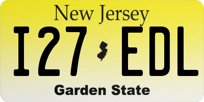 NJ license plate I27EDL