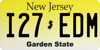 NJ license plate I27EDM
