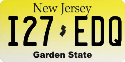 NJ license plate I27EDQ