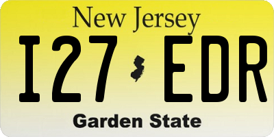NJ license plate I27EDR