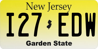 NJ license plate I27EDW