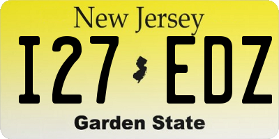 NJ license plate I27EDZ
