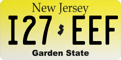 NJ license plate I27EEF