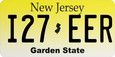 NJ license plate I27EER
