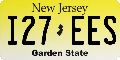 NJ license plate I27EES