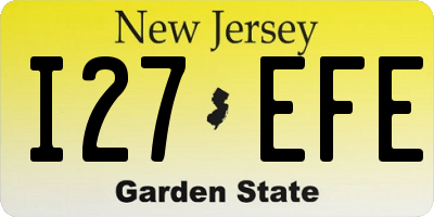 NJ license plate I27EFE