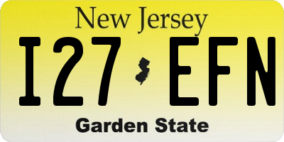 NJ license plate I27EFN