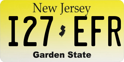 NJ license plate I27EFR