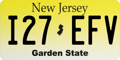 NJ license plate I27EFV
