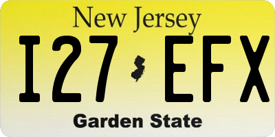 NJ license plate I27EFX