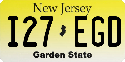 NJ license plate I27EGD
