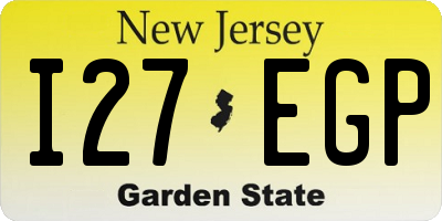 NJ license plate I27EGP