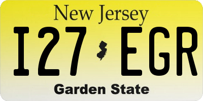 NJ license plate I27EGR
