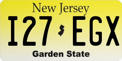 NJ license plate I27EGX