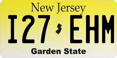 NJ license plate I27EHM
